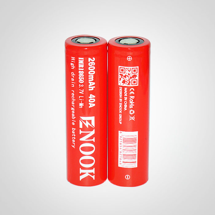 Enook 18650 2600mAh 40amp IMR rechargeable battery 18650 li-Mn battery