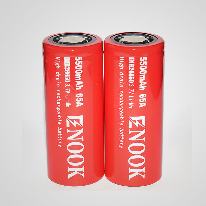 Enook 26650 5500mAh 65A high drain 3.7V rechargeable battery with flat top