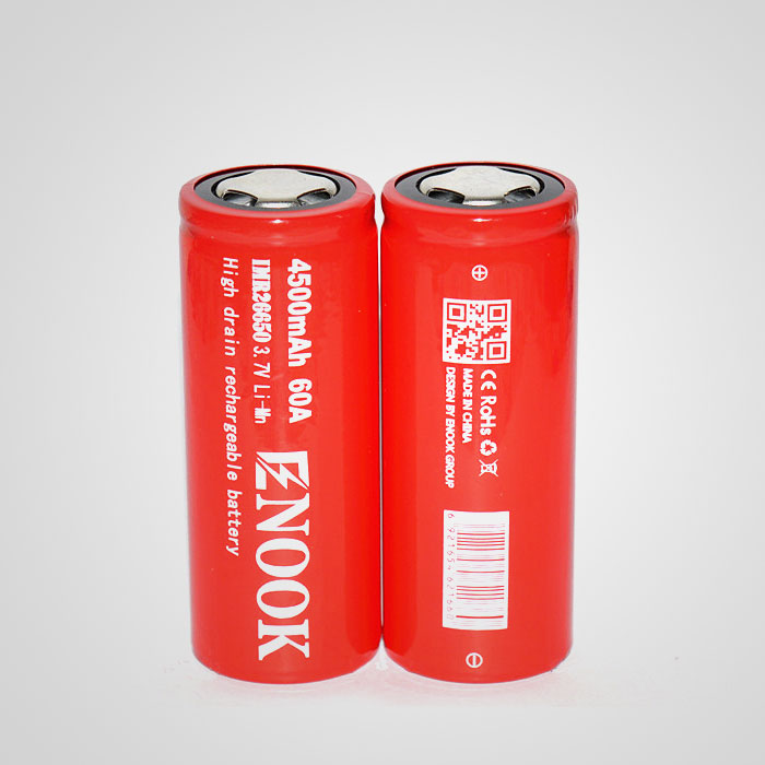 Enook 26650 4500mAh 60A IMR rechargeable li-ion battery 26650 lithium battery